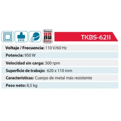 Lijadora De Banda 950 Watts Con Colector Para TKBS-6211 Ferreteria