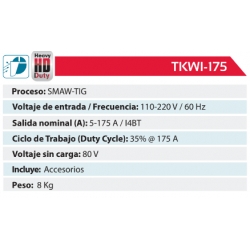 Soldador Inverter Takima 175 A 110/220 Voltios Para TKWI-175 Ferreteria