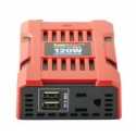 Inversor corriente 120 W delgado 1 Toma/2 USB Ferreteria