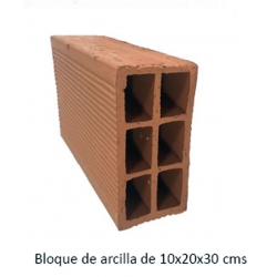 Bloque de Arcilla 10x20x30 cms.