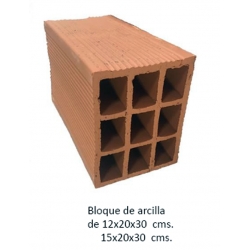 Bloque de Arcilla 12x20x30 cms.