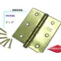 BISAGRA PARA MARCO DE MADERA LATONADO CON TORNILLOS 3X3 PULGADAS Ferreteria