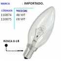 Bombillo Vela E-14 Transparente Ferreteria