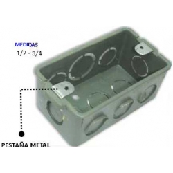 Cajetin Rectangular Plastico Pestaña Metal Ferreteria