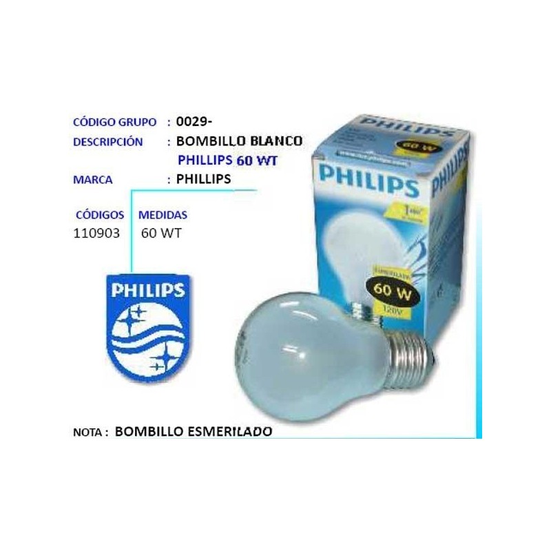 Bombillo Blanco Philips Ferreteria