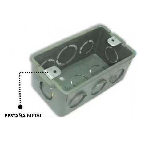 Cajetin Rectangular Plastico Pestaña Metal Ferreteria