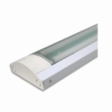 Lámpara electrónica reflectiva extra-plana con pantalla y tubo 2x20W 110-130V blanca