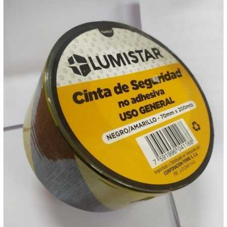 Cinta de Seguridad Lumistar no Adhesiva negro y amarillo Ferreteria