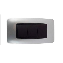 INTERRUPTOR LUMISTAR TRIPLE 3WAY MODERNA EMPOTRAR PLATA 127-250V 10AMP