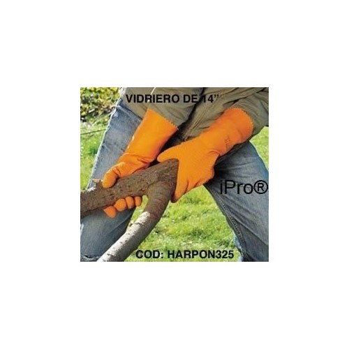 Par de guantes Vidriero anticorte impermeable de 14 color naranja Ferreteria