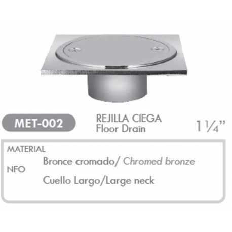 Rejilla Ciega Cuello Largo Cromada De Luxe Ferreteria