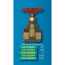 VALVULA DE COMPUERTA DE BRONCE Ferreteria