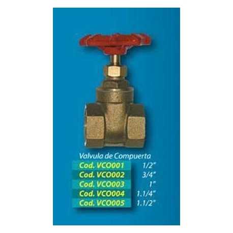 VALVULA DE COMPUERTA DE BRONCE Ferreteria VALVULA DE COMPUERTA DE BRONCE Ferreteria