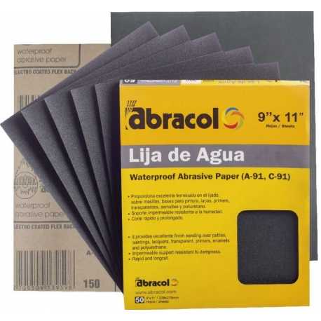 Lija de agua Abracol Número 120 de 9 x 11 pulgadas Ferreteria