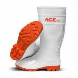 Bota de PVC Caña Larga Color Blanco Talla 42 (8) Ferreteria