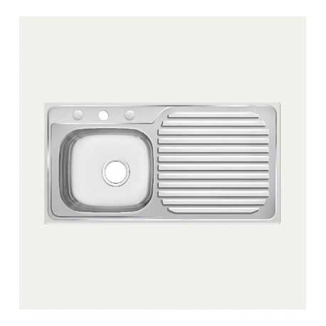 FREGADERO A/INOX DOBLE PONCHERA 838X560MM(A304) E0.7 Ferreteria