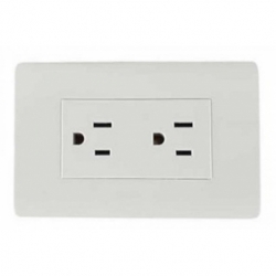 TOMACORRIENTE DOBLE ELITE PARA EMPOTRAR BLANCO 127-250 VOLTIOS 15 AMP LUMISTAR