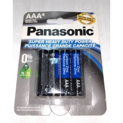 4 pilas Panasonic tamaño D Super Heavy Duty Power Zinc Carbon