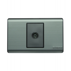 TOMACORRIENTE TOMA TV COAXIAL ELITE PARA EMPOTRAR PLATA LUMISTAR Ferreteria