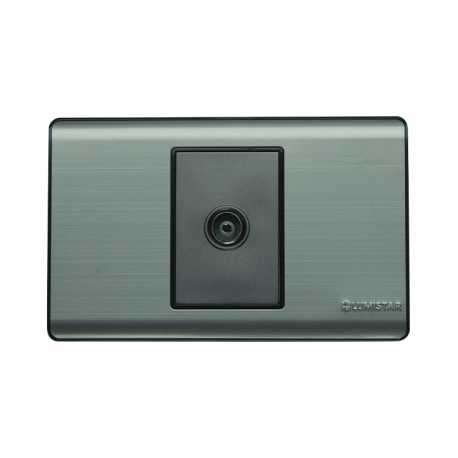 TOMACORRIENTE TOMA TV COAXIAL ELITE PARA EMPOTRAR PLATA LUMISTAR Ferreteria