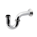 Sifón de 1 1/4 metálico cromado con borde Ferreteria