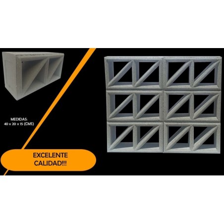 Bloque de Ventilacion 2 Huecos Diagonal Ferreteria