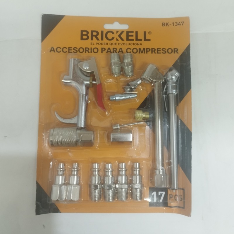 Kit de Acople para Compresores 17 Piezas Marca Brickell Ferreteria