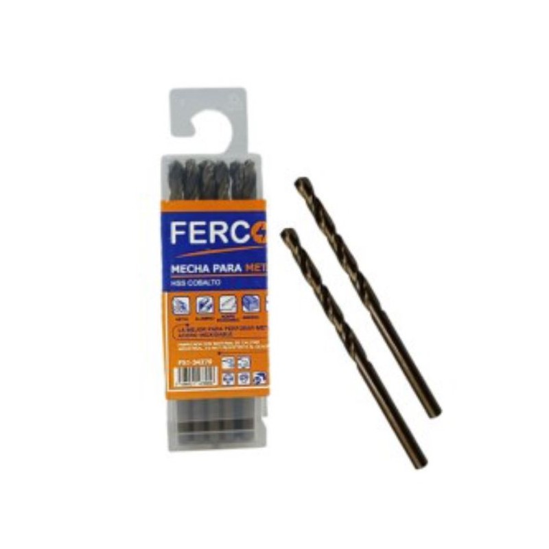 JUEGO DE MECHAS PARA METAL 7/64". 