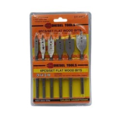 JUEGO DE MECHAS PARA MADERA TIPO PLANA (3/8"-1") 6 PZS. 