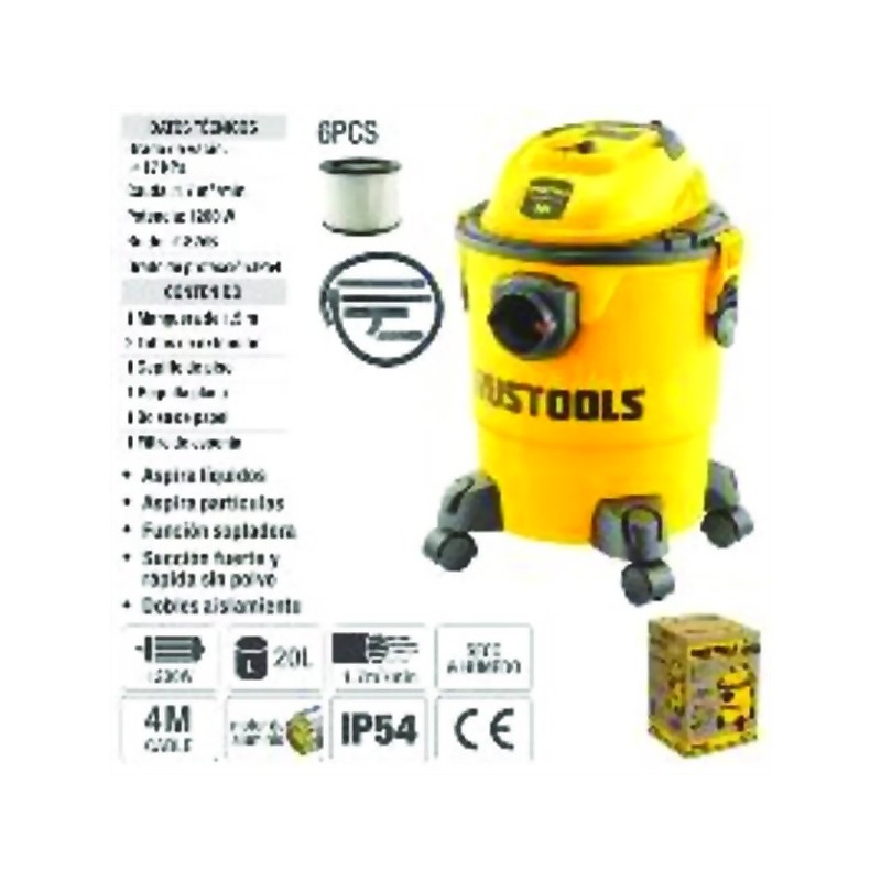 ASPIRADORA POLVO /LIQUIDO 20LTS Ferreteria