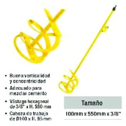 BATIDOR DE MEZCLA 3/8” 550MM HEXAGONAL Ferreteria