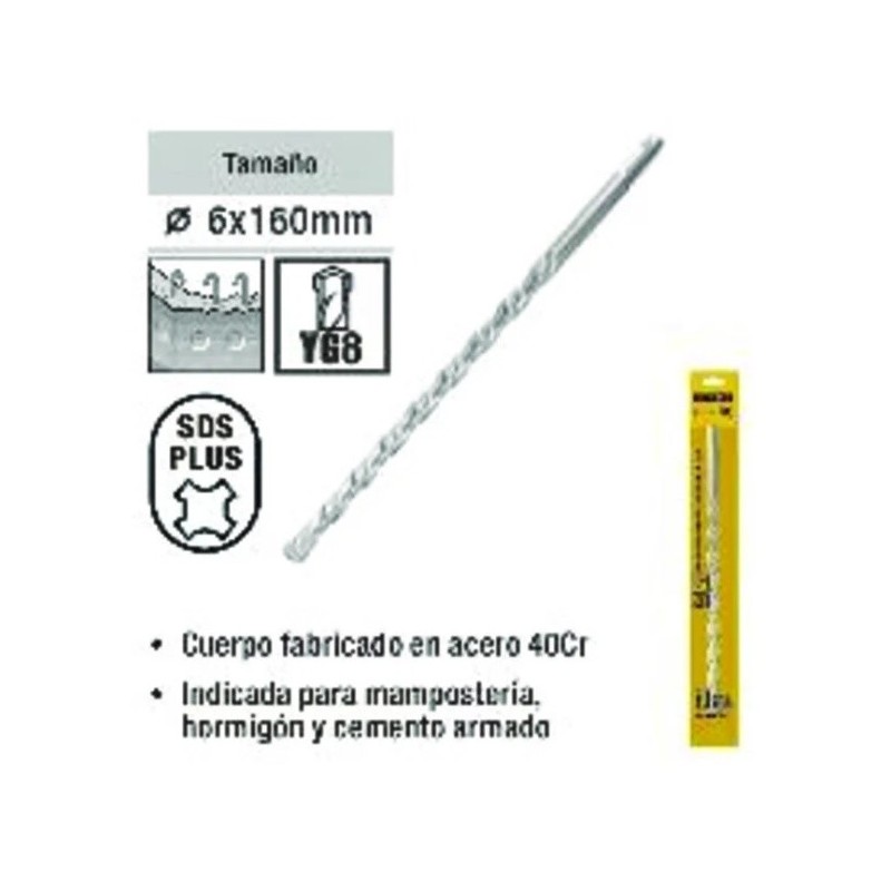 Mecha para Martillo Eléctrico 6x160mm Ferreteria