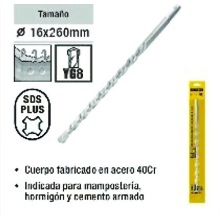 Mecha para martillo eléctrico 16x260MM Ferreteria