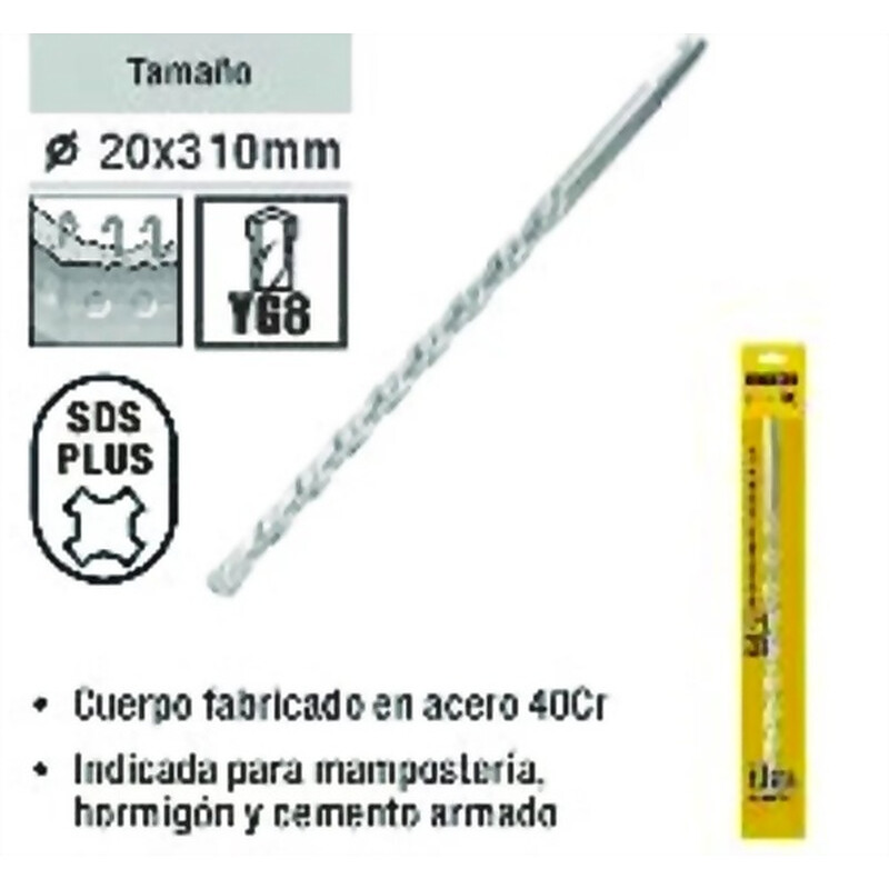 Mecha para Martillo Eléctrico 20x310mm Ferreteria