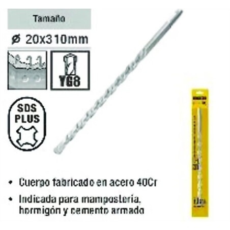 Mecha para Martillo Eléctrico 20x310mm Ferreteria