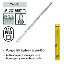 Mecha para Martillo Eléctrico 8x160mm Ferreteria