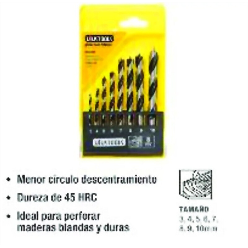 Mechas Juego de 8 Pzas para Madera UYUStool Medida: 3 a 10mm Ferreteria