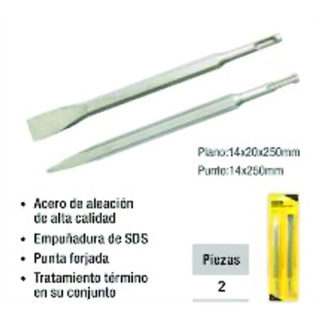 Mecha de 2 Pzas para Martillo Electric Medida: 14x250 Ferreteria