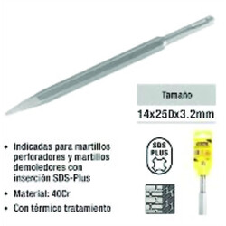 Mecha de Punta para Martillo Eléctrico 14x250x3.2 mm Ferreteria
