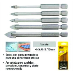 MECHAS MECHAS PARA VIDRIO 5 PIEZAS HEXAGONAL UYUSTOOLS Ferreteria