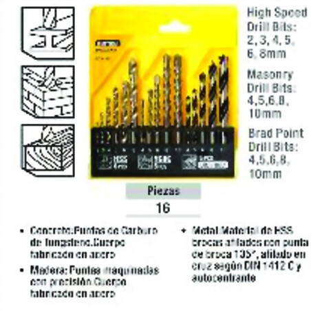 MECHAS MECHAS EN JUEGO VARIADA 16 PIEZAS UYUSTOOL Ferreteria