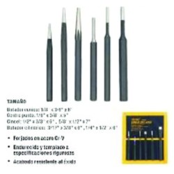 CINCEL/BOTADORES /CENTRO PUNTO JGO 6 PZS Ferreteria