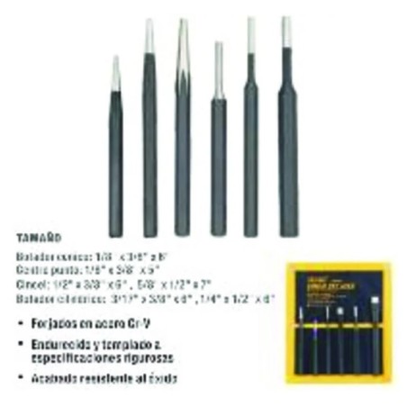 CINCEL/BOTADORES /CENTRO PUNTO JGO 6 PZS Ferreteria