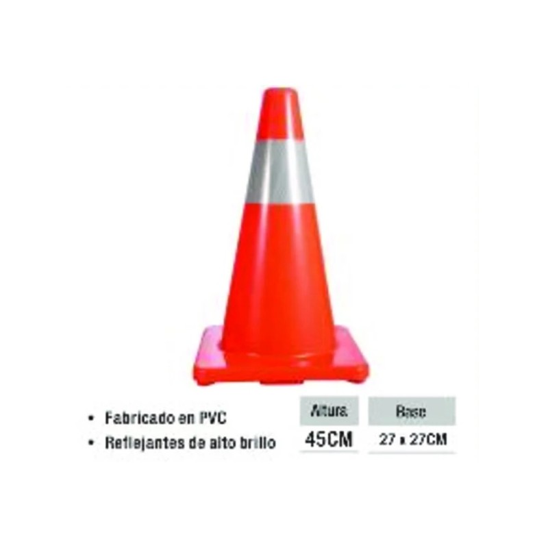 Cono de Seguridad en PVC UYUSTOOLS 45CM Ferreteria