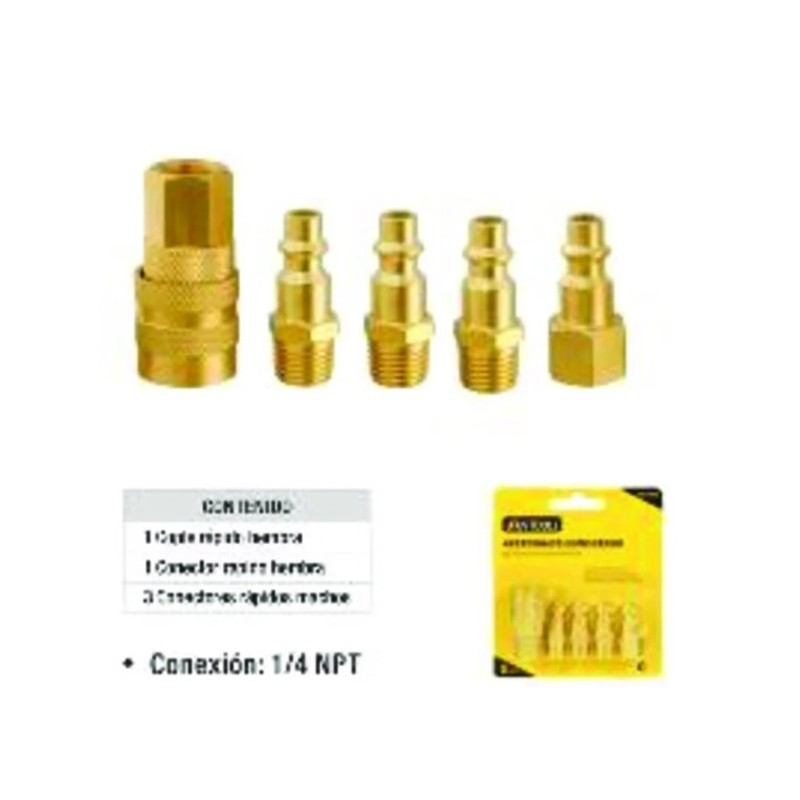 ACOPLE EN KIT BRONCE 5PZ P/COMPRESOR Ferreteria