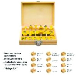 MECHAS FRESADORA 1/4" JGO 12PZ UVYSTOOLS Ferreteria