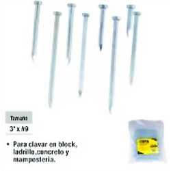 CLAVO RANURADO DE ACERO UYUSTOOLS 3" x Calibre 9 Ferreteria
