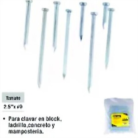 CLAVO RANURADO UYUSTOOLS 2.1/2 PULGADAS X CALIBRE 9 Ferreteria