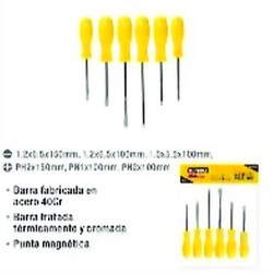 DESTORNILLADOR JUEGO 6 PIEZAS MAGNETICO ECONOMICO Ferreteria