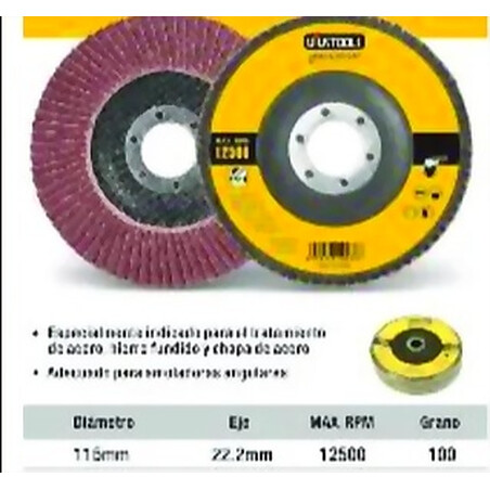 Disco 4.1/2 Pulgadas Flap Uyustools Curvo GR.100 Ferreteria